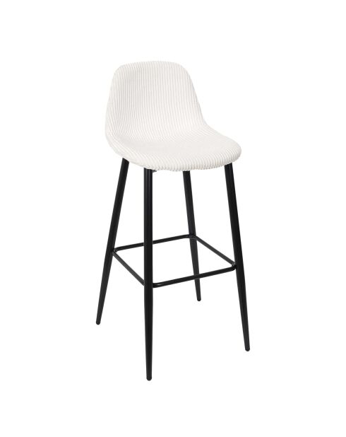 Lot de 2 chaises de bar côtelées Scott beiges - 46,5x100,5x49,5 cm