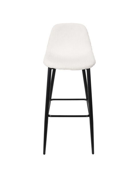 Lot de 2 chaises de bar côtelées Scott beiges - 46,5x100,5x49,5 cm