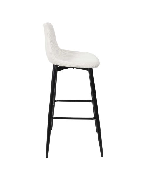 Lot de 2 chaises de bar côtelées Scott beiges - 46,5x100,5x49,5 cm
