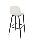Lot de 2 chaises de bar côtelées Scott beiges - 46,5x100,5x49,5 cm