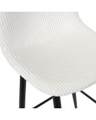 Lot de 2 chaises de bar côtelées Scott beiges - 46,5x100,5x49,5 cm