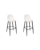 Lot de 2 chaises de bar côtelées Scott beiges - 46,5x100,5x49,5 cm