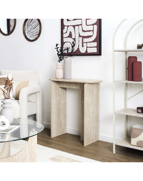 Console Pietra blanche et beige - 90x80x30 cm