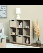 Pietra modulaire opbergunit met 9 witte en beige vakken - 99,3x97,8x31,8 cm