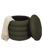 Pouf de rangement Atome kaki - 37x42x37 cm