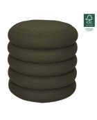 Pouf de rangement Atome kaki - 37x42x37 cm