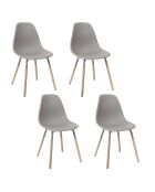 Lot de 4 chaises Phenix taupe - 48,5x85,8x46 cm