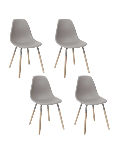 Lot de 4 chaises Phenix taupe - 48,5x85,8x46 cm