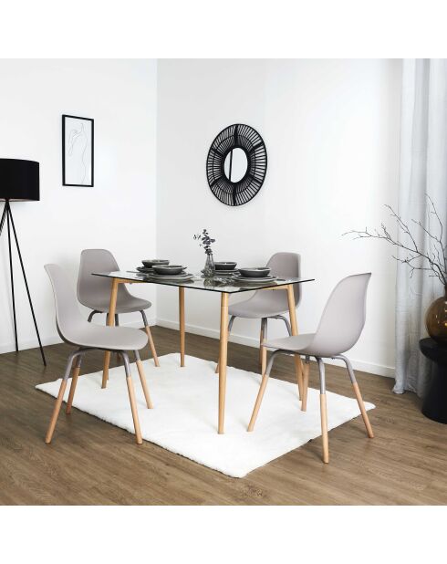Lot de 4 chaises Phenix taupe - 48,5x85,8x46 cm