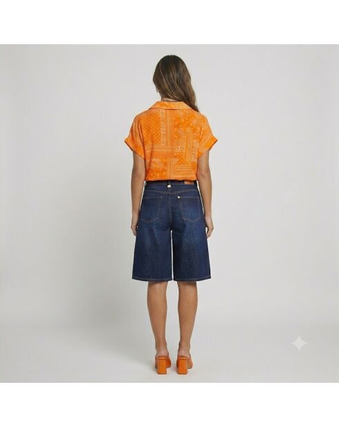 Camicia Eros con stampa bandana arancione