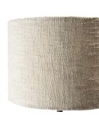 Lampada da tavolo antica in mango con paralume in tessuto James beige - 29x29x52cm
