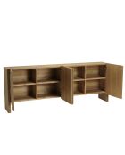 Buffet Ella 4 portes design arrondi naturel - 34.5x213x83cm