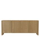 Buffet Ella 4 portes design arrondi naturel - 35x190x77cm