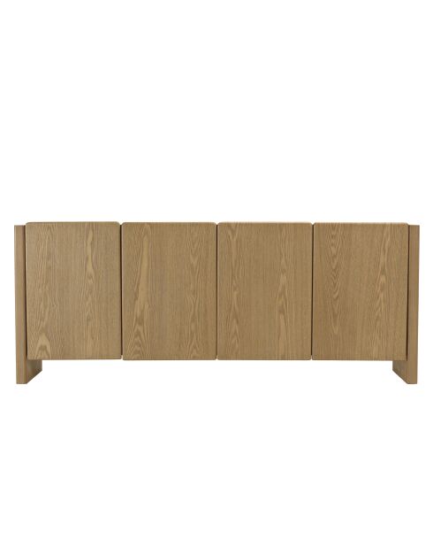 Buffet Ella 4 portes design arrondi naturel - 35x190x77cm