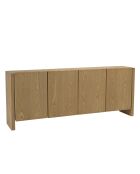 Buffet Ella 4 portes design arrondi naturel - 35x190x77cm