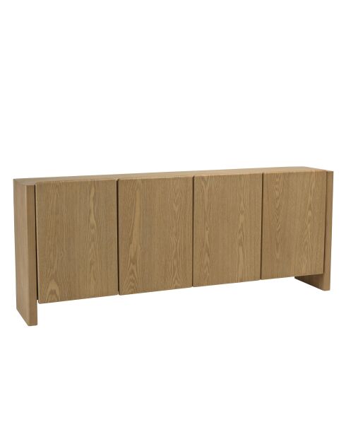 Buffet Ella 4 portes design arrondi naturel - 35x190x77cm