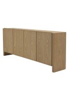 Buffet Ella 4 portes design arrondi naturel - 35x190x77cm