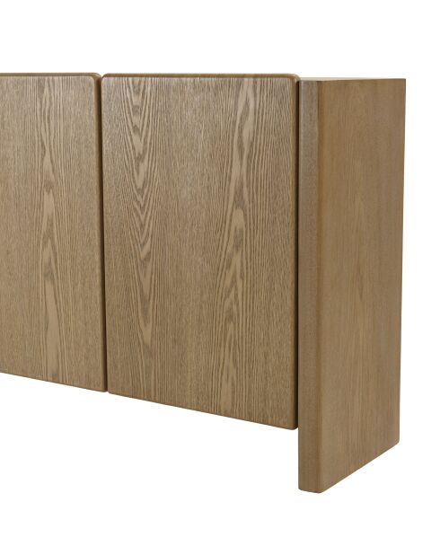 Buffet Ella 4 portes design arrondi naturel - 35x190x77cm
