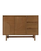 Credenza Mario 3 cassetti 2 ante decorata con motivo naturale arrotondato - 40x110x78,5 cm