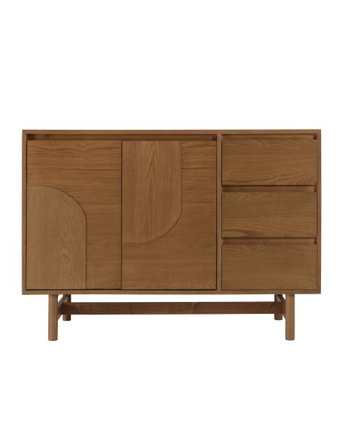 Mario dressoir 3 laden 2 deuren gedecoreerd met natuurlijk rond patroon - 40x110x78,5cm