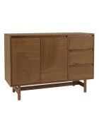 Credenza Mario 3 cassetti 2 ante decorata con motivo naturale arrotondato - 40x110x78,5 cm