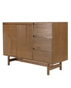 Credenza Mario 3 cassetti 2 ante decorata con motivo naturale arrotondato - 40x110x78,5 cm