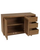 Credenza Mario 3 cassetti 2 ante decorata con motivo naturale arrotondato - 40x110x78,5 cm
