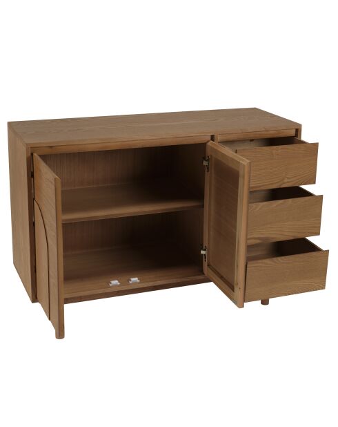 Mario dressoir 3 laden 2 deuren gedecoreerd met natuurlijk rond patroon - 40x110x78,5cm