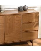 Credenza Mario 3 cassetti 2 ante decorata con motivo naturale arrotondato - 40x110x78,5 cm