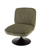 Grüner Drehsessel Agathe aus Kord, 72 x 63 x 83 cm