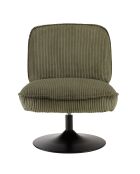 Grüner Drehsessel Agathe aus Kord, 72 x 63 x 83 cm