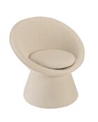 Fauteuil rembourré en tissu Agathe beige - 63x75x75cm