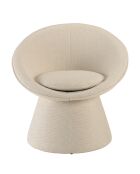 Fauteuil rembourré en tissu Agathe beige - 63x75x75cm