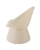 Fauteuil rembourré en tissu Agathe beige - 63x75x75cm