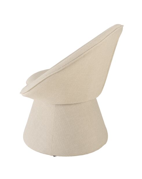 Fauteuil rembourré en tissu Agathe beige - 63x75x75cm