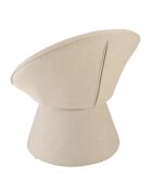 Fauteuil rembourré en tissu Agathe beige - 63x75x75cm