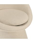 Fauteuil rembourré en tissu Agathe beige - 63x75x75cm