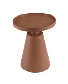 Runder Beistelltisch aus bemaltem Holz Agathe Terrakotta - 38,5 x 38,5 x 48,5 cm