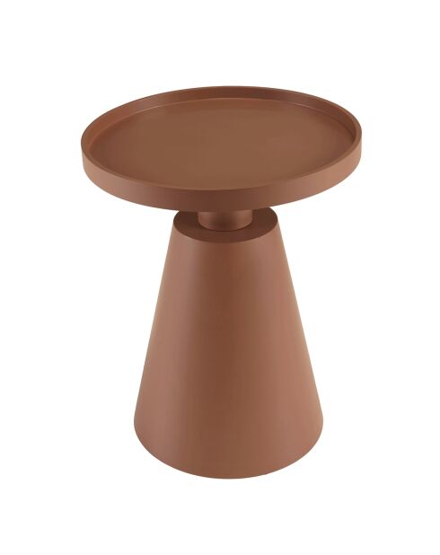 Runder Beistelltisch aus bemaltem Holz Agathe Terrakotta - 38,5 x 38,5 x 48,5 cm