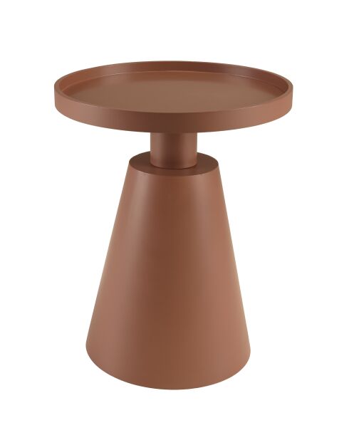 Runder Beistelltisch aus bemaltem Holz Agathe Terrakotta - 38,5 x 38,5 x 48,5 cm
