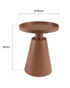 Runder Beistelltisch aus bemaltem Holz Agathe Terrakotta - 38,5 x 38,5 x 48,5 cm