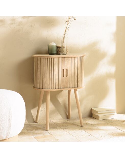 Contenitore ovale in legno Natural Agathe - 30x50x65cm