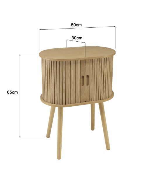 Contenitore ovale in legno Natural Agathe - 30x50x65cm