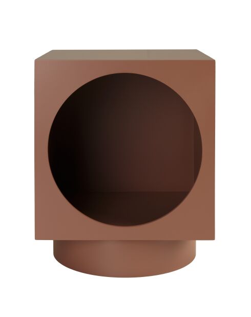 Tavolino quadrato in legno dipinto Agathe terracotta - 34x34x42cm