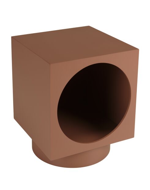 Tavolino quadrato in legno dipinto Agathe terracotta - 34x34x42cm