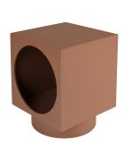 Tavolino quadrato in legno dipinto Agathe terracotta - 34x34x42cm