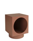 Tavolino quadrato in legno dipinto Agathe terracotta - 34x34x42cm