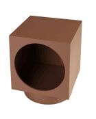 Tavolino quadrato in legno dipinto Agathe terracotta - 34x34x42cm