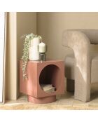 Tavolino quadrato in legno dipinto Agathe terracotta - 34x34x42cm