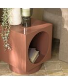 Tavolino quadrato in legno dipinto Agathe terracotta - 34x34x42cm